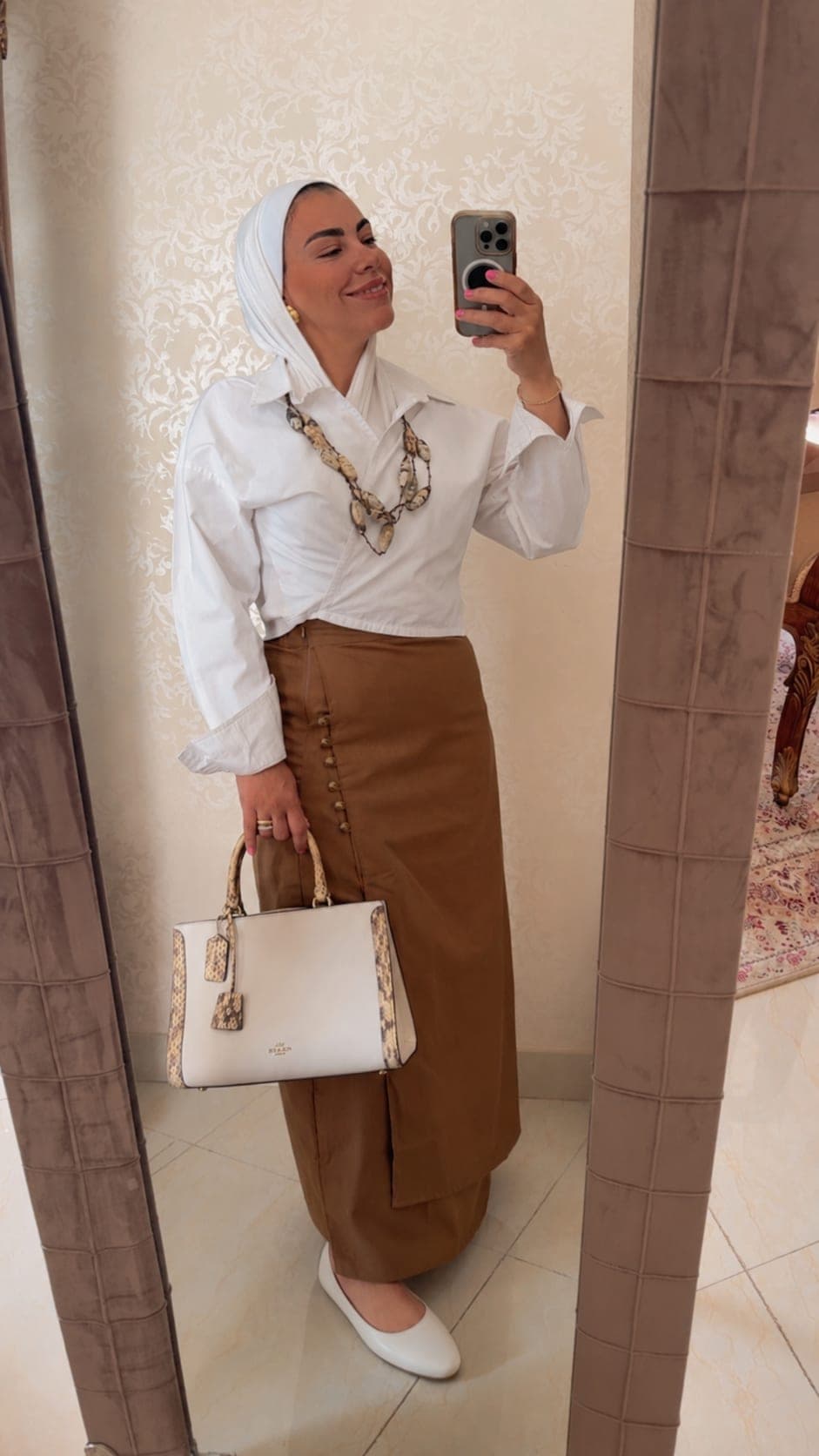Linen two layers skirt